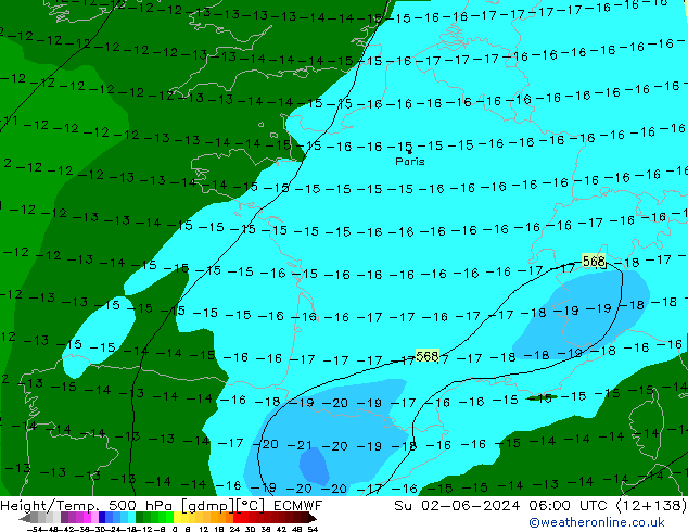 Z500/Rain (+SLP)/Z850 ECMWF Su 02.06.2024 06 UTC