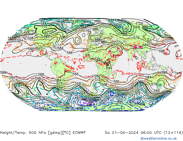 Z500/Regen(+SLP)/Z850 ECMWF za 01.06.2024 06 UTC