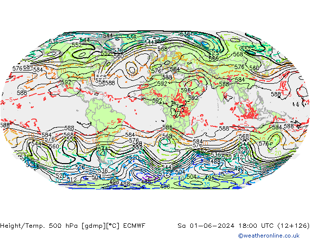 Z500/Yağmur (+YB)/Z850 ECMWF Cts 01.06.2024 18 UTC
