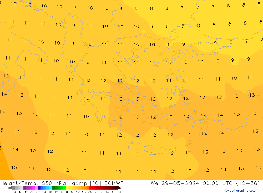 Z500/Rain (+SLP)/Z850 ECMWF St 29.05.2024 00 UTC