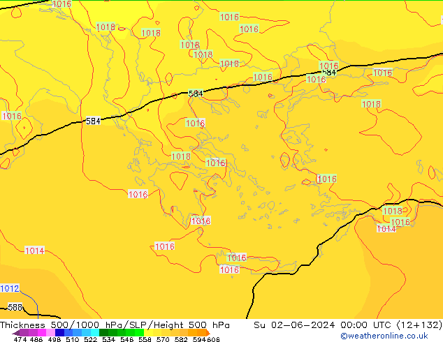 Thck 500-1000гПа ECMWF Вс 02.06.2024 00 UTC