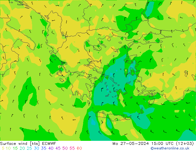 Wind 10 m ECMWF ma 27.05.2024 15 UTC