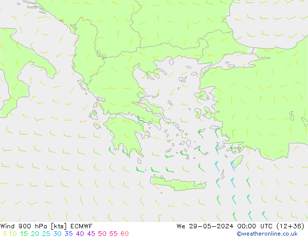 Rüzgar 900 hPa ECMWF Çar 29.05.2024 00 UTC