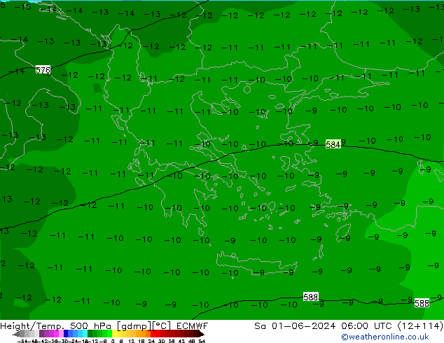 Z500/Rain (+SLP)/Z850 ECMWF Sa 01.06.2024 06 UTC