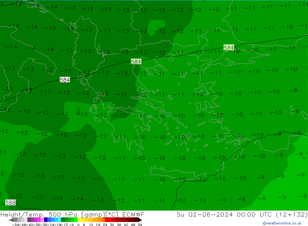 Z500/Rain (+SLP)/Z850 ECMWF nie. 02.06.2024 00 UTC