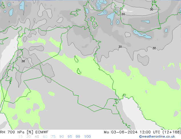 RH 700 hPa ECMWF  03.06.2024 12 UTC