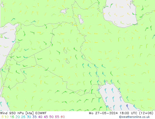 wiatr 950 hPa ECMWF pon. 27.05.2024 18 UTC