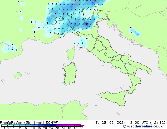 Z500/Yağmur (+YB)/Z850 ECMWF Sa 28.05.2024 00 UTC