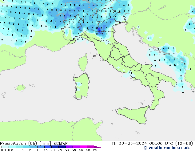 Z500/Rain (+SLP)/Z850 ECMWF Th 30.05.2024 06 UTC