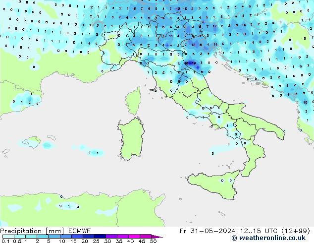 Precipitation ECMWF Fr 31.05.2024 15 UTC