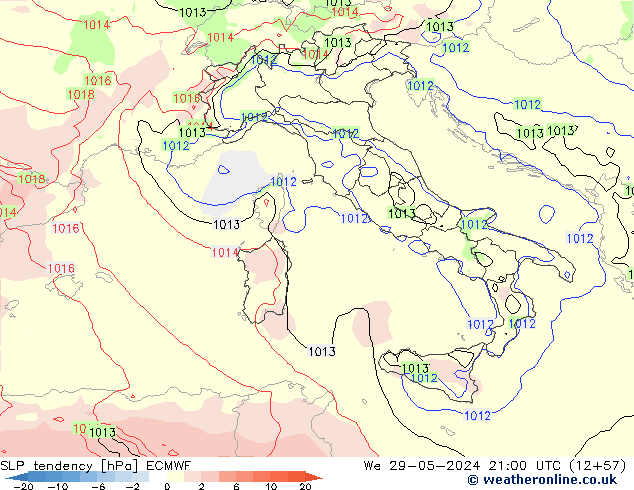 Y. Basıncı eğilimi ECMWF Çar 29.05.2024 21 UTC