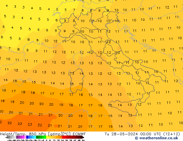 Z500/Yağmur (+YB)/Z850 ECMWF Sa 28.05.2024 00 UTC