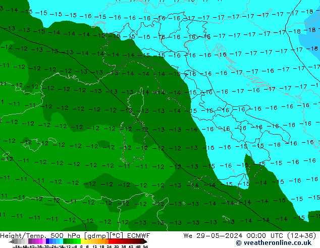 Z500/Rain (+SLP)/Z850 ECMWF ср 29.05.2024 00 UTC