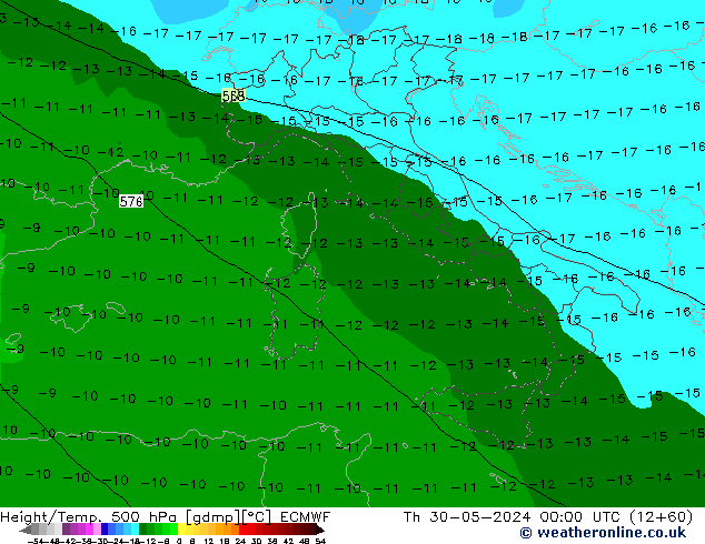 Z500/Rain (+SLP)/Z850 ECMWF Qui 30.05.2024 00 UTC