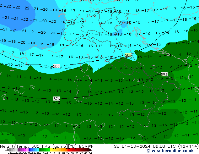 Z500/Rain (+SLP)/Z850 ECMWF So 01.06.2024 06 UTC