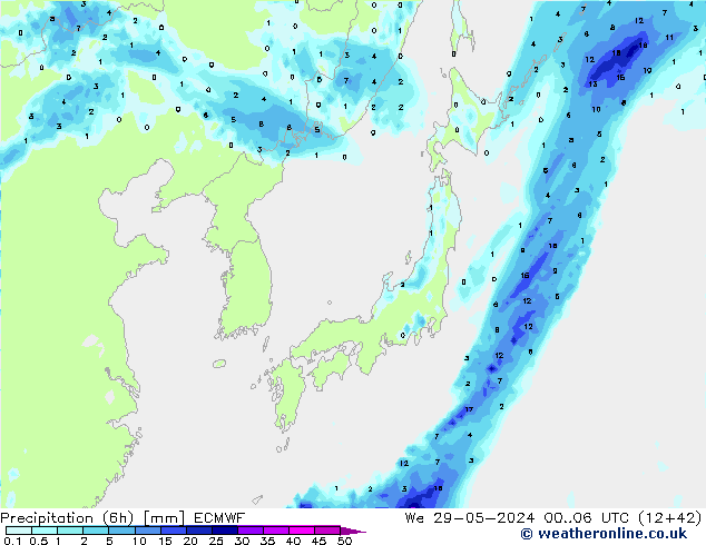 Z500/Rain (+SLP)/Z850 ECMWF mer 29.05.2024 06 UTC