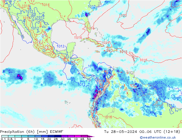 Z500/Yağmur (+YB)/Z850 ECMWF Sa 28.05.2024 06 UTC