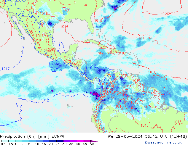 Z500/Rain (+SLP)/Z850 ECMWF St 29.05.2024 12 UTC