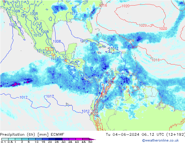 Z500/Rain (+SLP)/Z850 ECMWF  04.06.2024 12 UTC