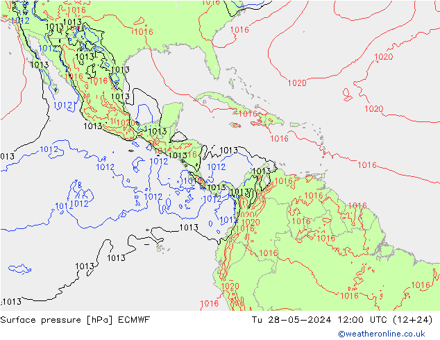 Surface pressure ECMWF Tu 28.05.2024 12 UTC