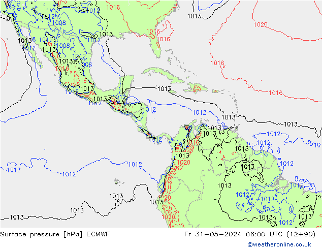 Surface pressure ECMWF Fr 31.05.2024 06 UTC