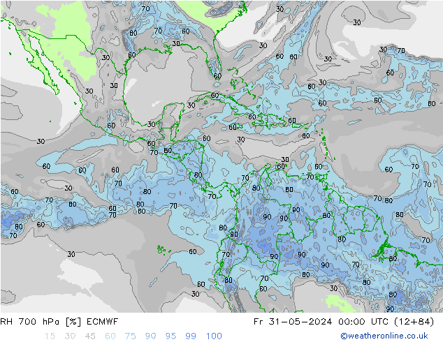 RH 700 hPa ECMWF pt. 31.05.2024 00 UTC