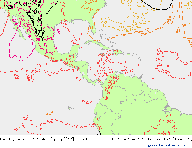 Z500/Rain (+SLP)/Z850 ECMWF lun 03.06.2024 06 UTC