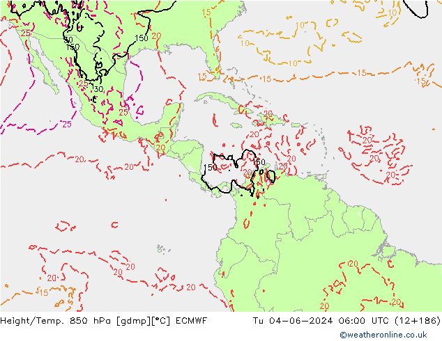 Height/Temp. 850 hPa ECMWF mar 04.06.2024 06 UTC