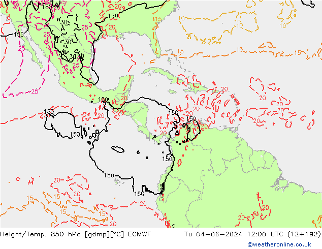 Z500/Rain (+SLP)/Z850 ECMWF  04.06.2024 12 UTC