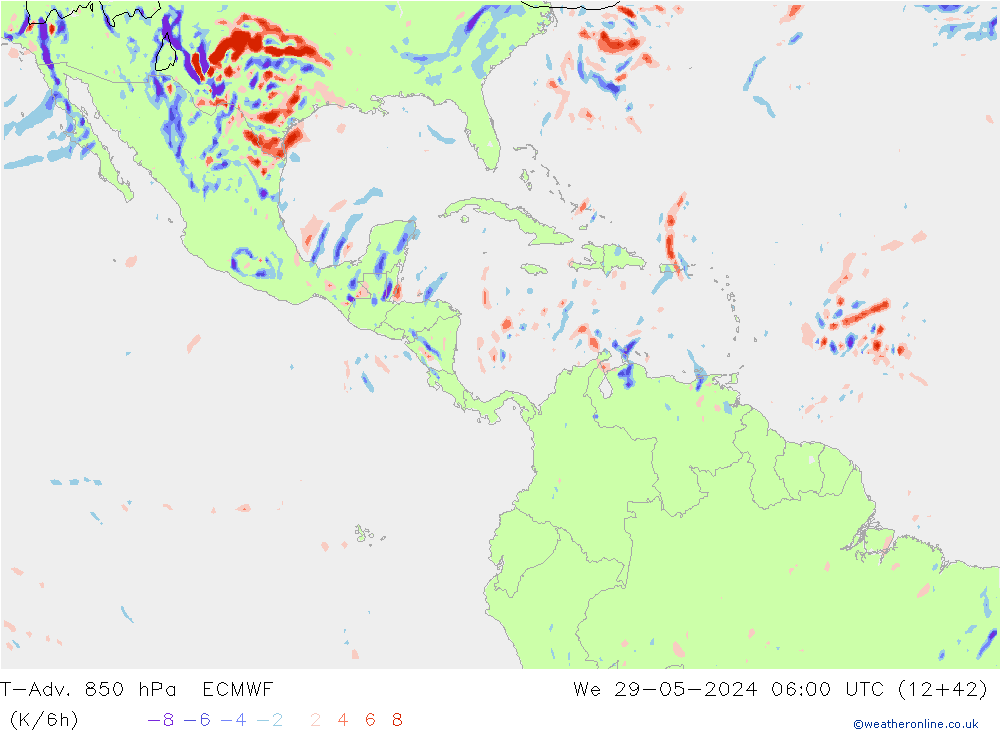 T-Adv. 850 hPa ECMWF Qua 29.05.2024 06 UTC