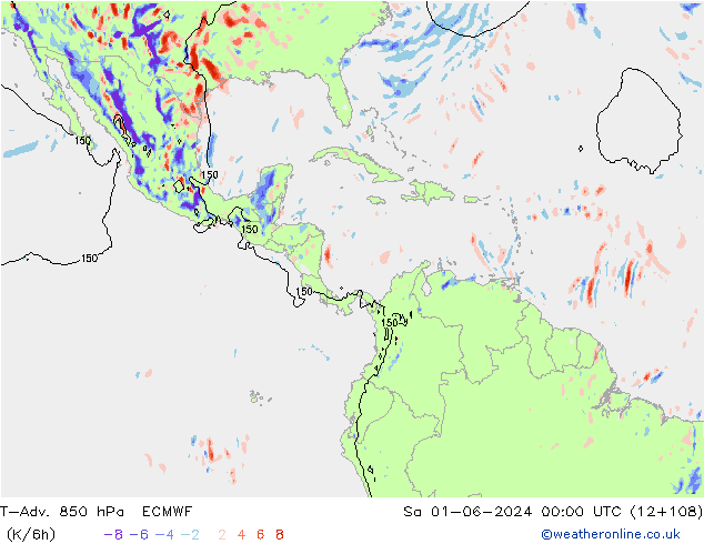 T-Adv. 850 hPa ECMWF Cts 01.06.2024 00 UTC