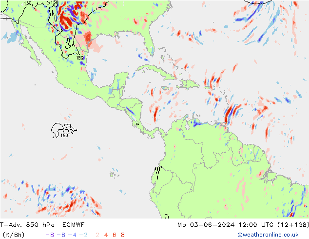 T-Adv. 850 hPa ECMWF Pzt 03.06.2024 12 UTC