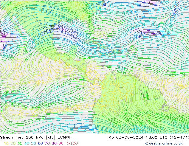 Stroomlijn 200 hPa ECMWF ma 03.06.2024 18 UTC