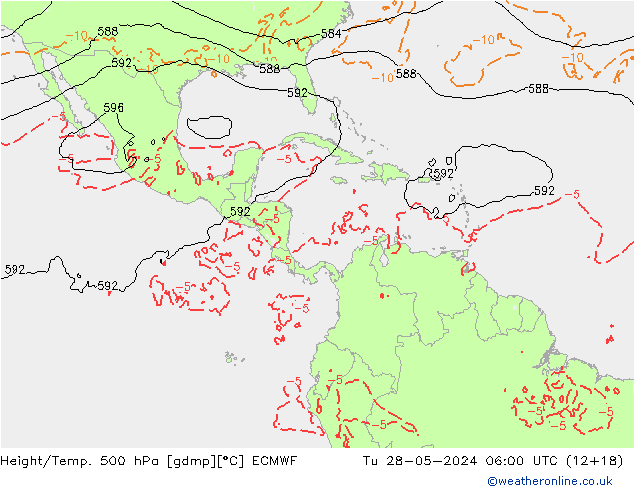 Z500/Yağmur (+YB)/Z850 ECMWF Sa 28.05.2024 06 UTC