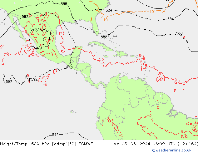 Z500/Rain (+SLP)/Z850 ECMWF lun 03.06.2024 06 UTC