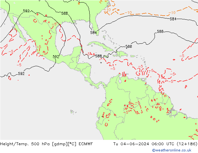 Z500/Rain (+SLP)/Z850 ECMWF Di 04.06.2024 06 UTC