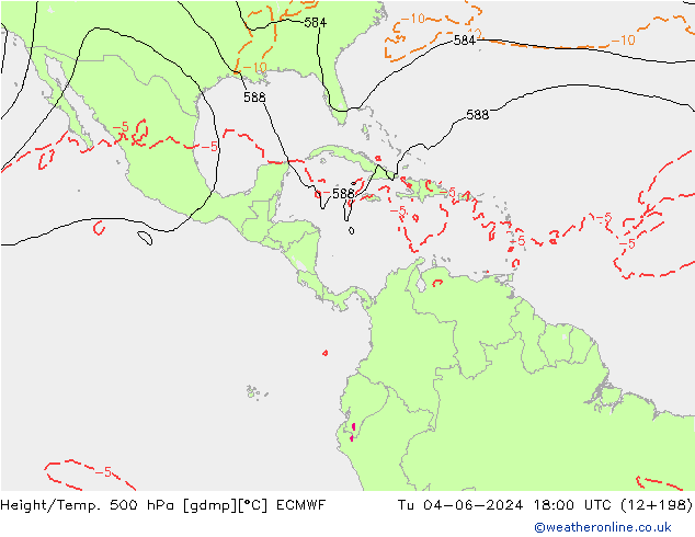 Z500/Rain (+SLP)/Z850 ECMWF Tu 04.06.2024 18 UTC