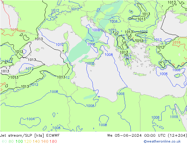 Jet stream/SLP ECMWF We 05.06.2024 00 UTC