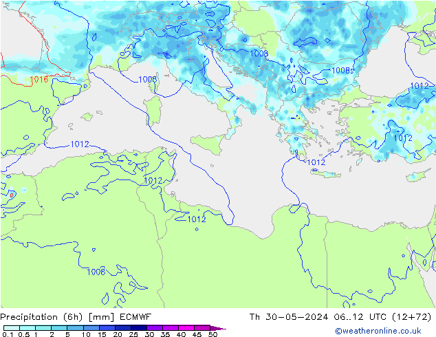 Z500/Rain (+SLP)/Z850 ECMWF  30.05.2024 12 UTC