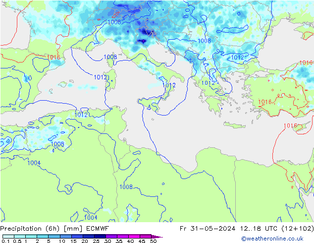 Z500/Rain (+SLP)/Z850 ECMWF  31.05.2024 18 UTC