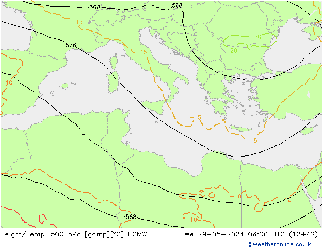 Z500/Rain (+SLP)/Z850 ECMWF We 29.05.2024 06 UTC