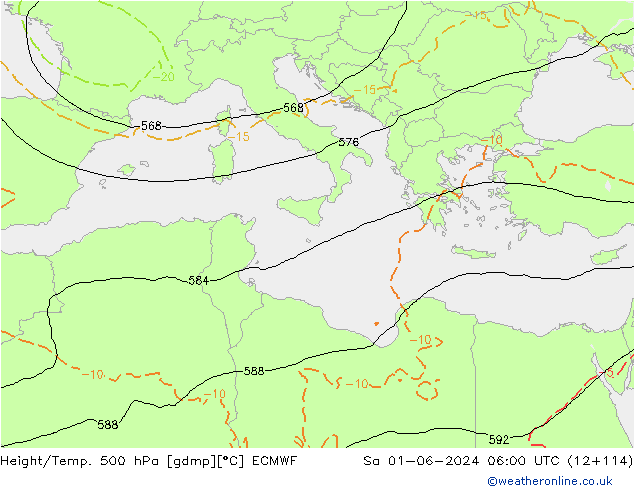 Geop./Temp. 500 hPa ECMWF sáb 01.06.2024 06 UTC