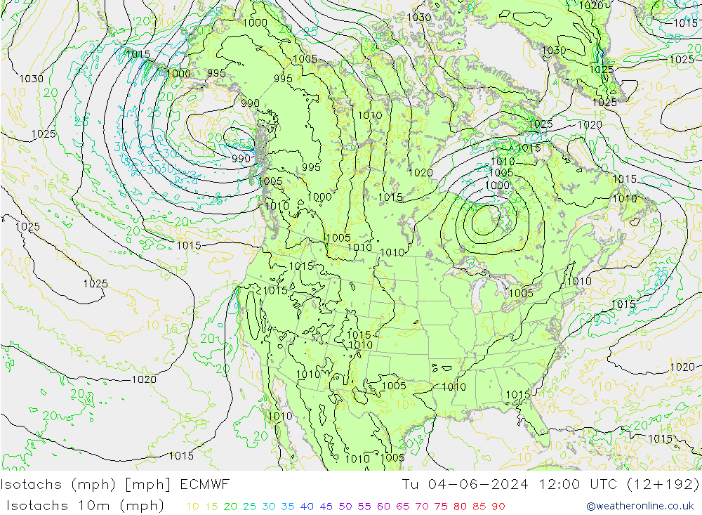 Isotachen (mph) ECMWF di 04.06.2024 12 UTC