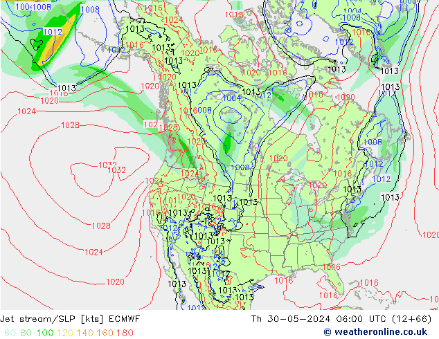 Jet stream/SLP ECMWF Th 30.05.2024 06 UTC