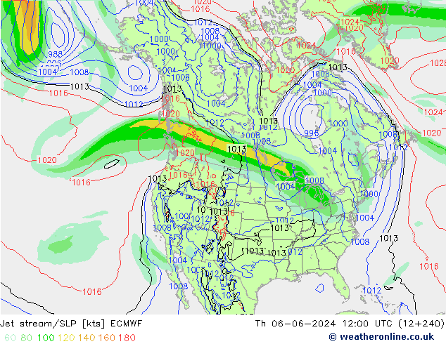 Polarjet/Bodendruck ECMWF Do 06.06.2024 12 UTC