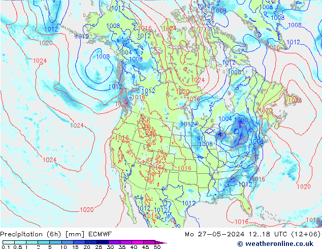 Z500/Rain (+SLP)/Z850 ECMWF lun 27.05.2024 18 UTC