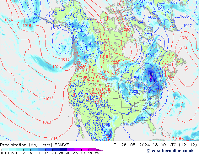 Z500/Rain (+SLP)/Z850 ECMWF Ter 28.05.2024 00 UTC