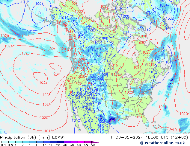 Z500/Rain (+SLP)/Z850 ECMWF Th 30.05.2024 00 UTC