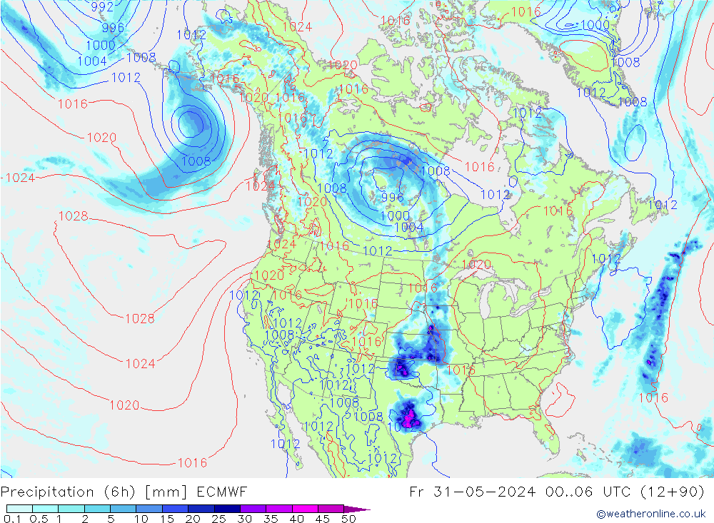 Z500/Rain (+SLP)/Z850 ECMWF Sex 31.05.2024 06 UTC