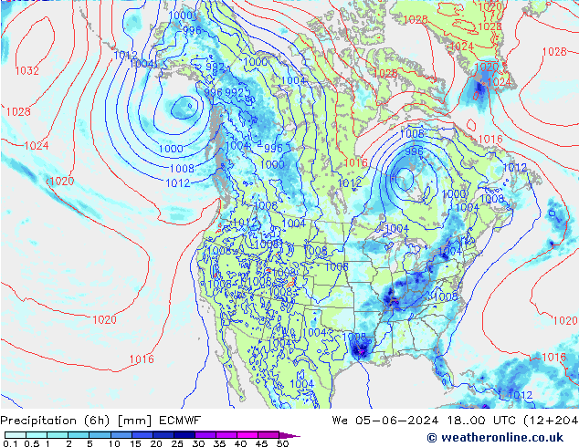 Z500/Rain (+SLP)/Z850 ECMWF St 05.06.2024 00 UTC